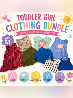Toddler Girl Clothing Bundle Size 3T | Summer Tops Shorts Tanks Dress Lot